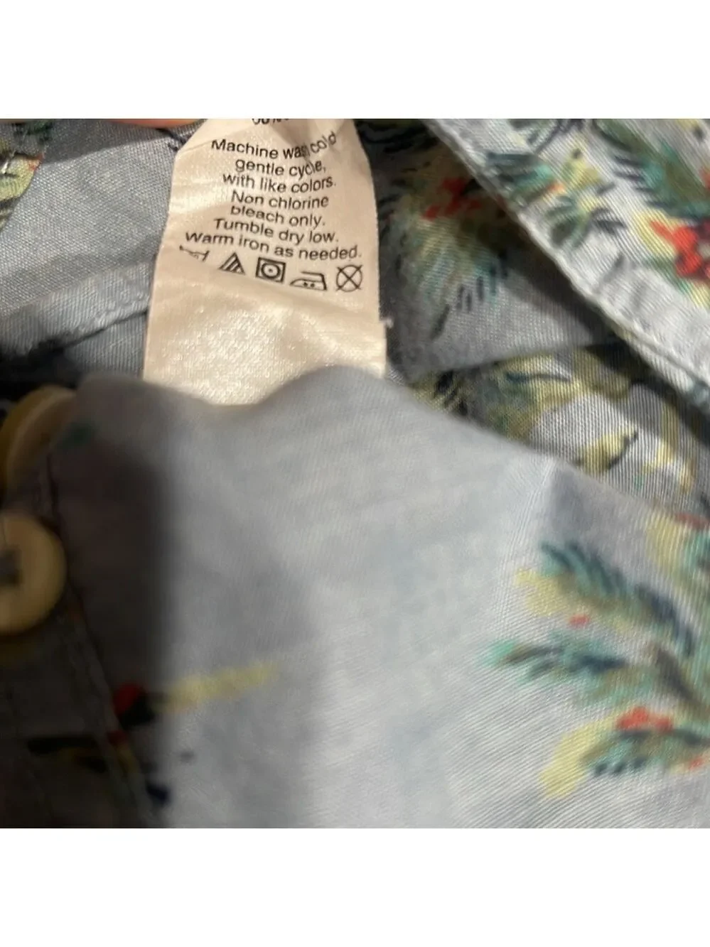 J.Crew Men’s Retro Hawaiian Print Short Sleeve Button Up Casual Shirt SZ XL Blue